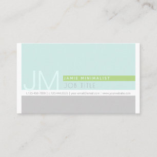 Carte De Visite Minimaliste Moderne Bleu Clair Vert Gris