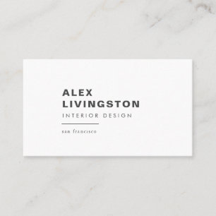 Carte De Visite Minimaliste moderne chic créatif noir blanc