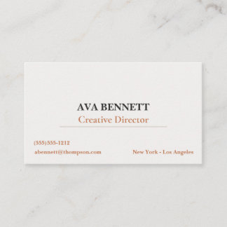 Carte de visite minimaliste moderne Copper & Stone