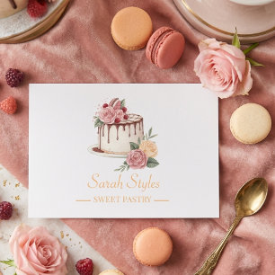 Carte De Visite Minimaliste Moderne Élégant Pâtisserie Aquarelle