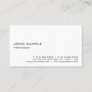 Carte De Visite Minimaliste moderne élégant professionnel blanc