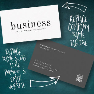 Carte De Visite Minimaliste moderne Elegant Simple Scan QR Code