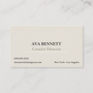 Carte de visite minimaliste moderne en grès neutre