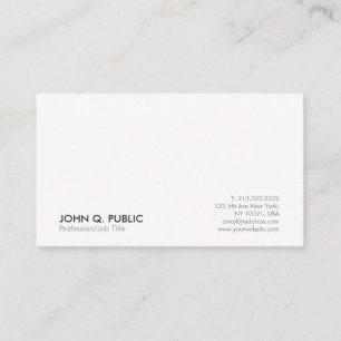 Carte De Visite Minimaliste moderne gris blanc professionnel éléga