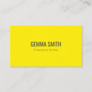 Carte De Visite Minimaliste moderne noir et jaune Élégant