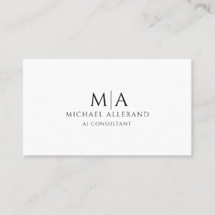 Carte de visite minimaliste moderne pour consultan
