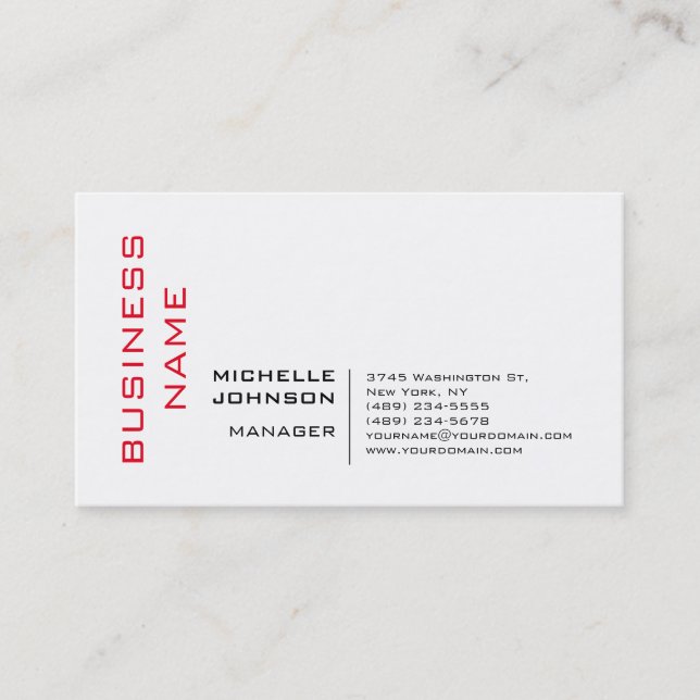 Carte De Visite Minimaliste moderne professionnel (Devant)