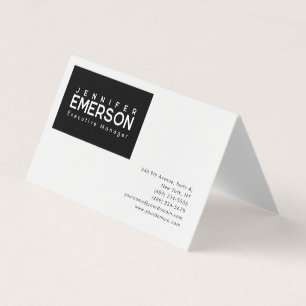 Carte De Visite Minimaliste moderne professionnel plain noir blanc