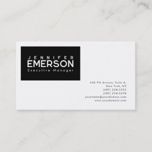 Carte De Visite Minimaliste moderne professionnel plain noir blanc