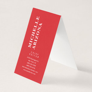 Carte De Visite Minimaliste Moderne Professionnel Rouge & Blanc