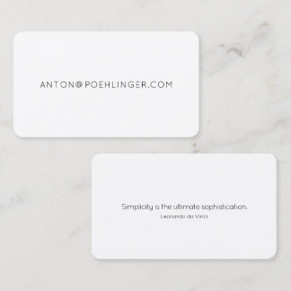 Carte De Visite Minimaliste Moderne Propre Typographie sur Deux Li