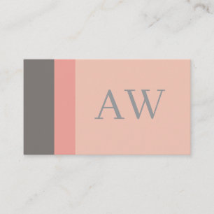 Carte De Visite Minimaliste Moderne Rose Gris & Sable Rose