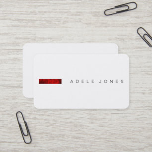 Carte de visite minimaliste moderne rouge blanc