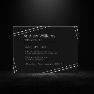 Carte De Visite Minimaliste Moderne Simple Professionnel Noir