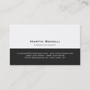 Carte de visite minimaliste moderniste gris blanc
