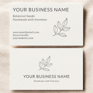 Carte De Visite Minimaliste Neutre Simple Botanique Petit