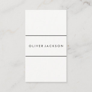 Carte De Visite Minimaliste Noir Blanc avec Lignes d'Accent