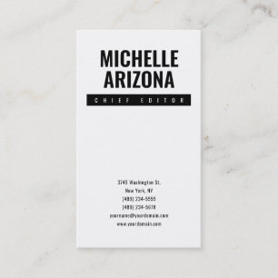 Carte De Visite Minimaliste noir & blanc professionnel moderne