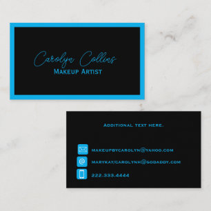 Carte de visite minimaliste noir et bleu
