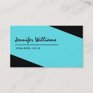 Carte de visite minimaliste noir et bleu simple