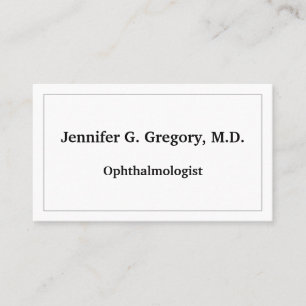 Carte de visite minimaliste ophtalmologiste