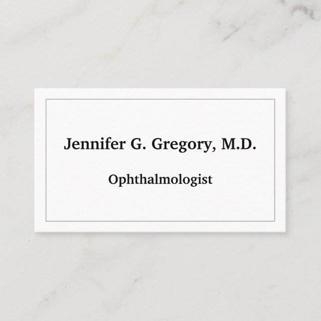 Carte de visite minimaliste ophtalmologiste (Devant)