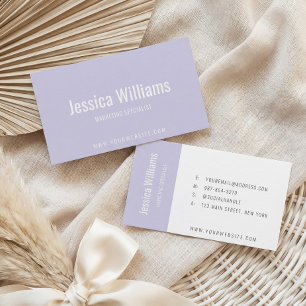 Carte De Visite Minimaliste Personnalisable Professionnel Lavande