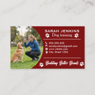Carte de visite minimaliste pour dresseur de chien