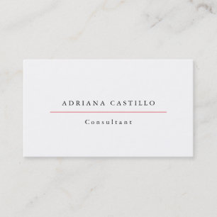 Carte De Visite Minimaliste professionnel blanc simple simple à la