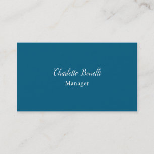 Carte De Visite Minimaliste Professionnel Bleu Océan