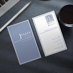 Carte De Visite Minimaliste Professionnel Dusty Bleu Santé