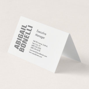 Carte De Visite Minimaliste professionnel moderne gras gris blanc