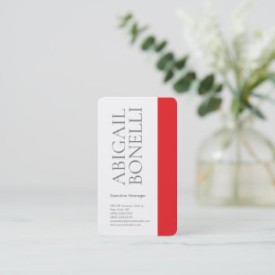 Carte De Visite Minimaliste professionnel moderne gras gris rouge 