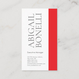 Carte De Visite Minimaliste professionnel moderne gras gris rouge 