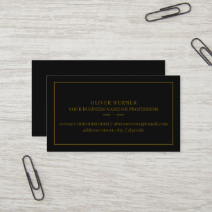 Carte De Visite Minimaliste Professionnel Noir