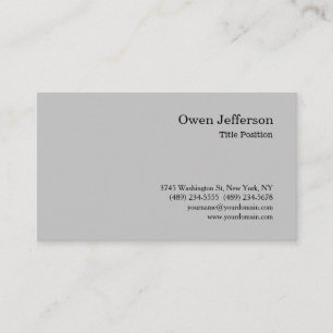 Carte De Visite Minimaliste Professionnel Simple Moderne Gris clai