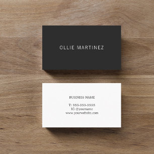 Carte de visite minimaliste professionnelle noir e