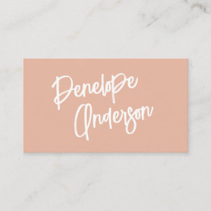 Carte De Visite Minimaliste rose Neutre Boho Chic Moderne tendance