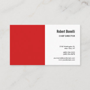 Carte De Visite Minimaliste Rouge clair blanc blanc moderne Taille