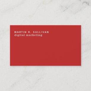 Carte De Visite minimaliste rouge moderne
