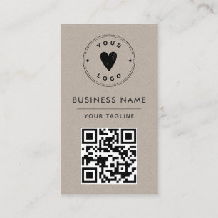 Carte De Visite Minimaliste Rusty Kraft Ajoutez votre propre logo 