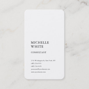 Carte De Visite Minimaliste simple blanc professionnel simple