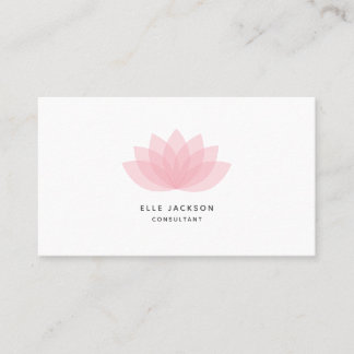 Carte de visite minimaliste simple de lotus rose