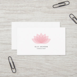 Carte de visite minimaliste simple de lotus rose