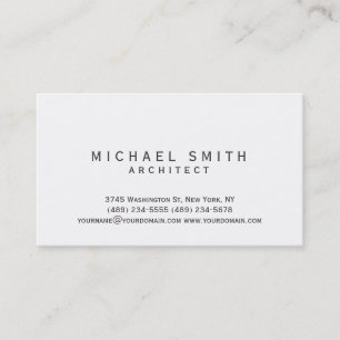 Carte de visite minimaliste simple et moderne blan