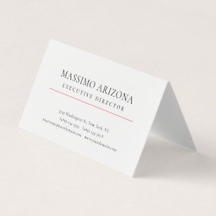 Carte De Visite Minimaliste simple noir blanc 