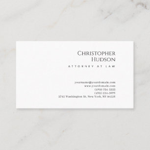 Carte De Visite Minimaliste Simple Plain Avocat