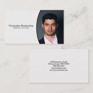 Carte De Visite Minimaliste sur photo ovale professionnelle gris c