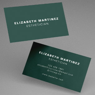 Carte De Visite Minimaliste Vert foncé Moderne Professionnel Perso