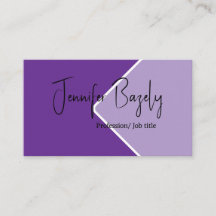 Carte de visite minimaliste violet et lilas